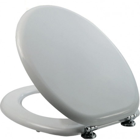 Coprivaso copriwater sedile tavoletta wc legno in poliestere alta qualità,  compatibile Lei Globo, colore bianco Arredobagno e Cucine s.r.l.s.